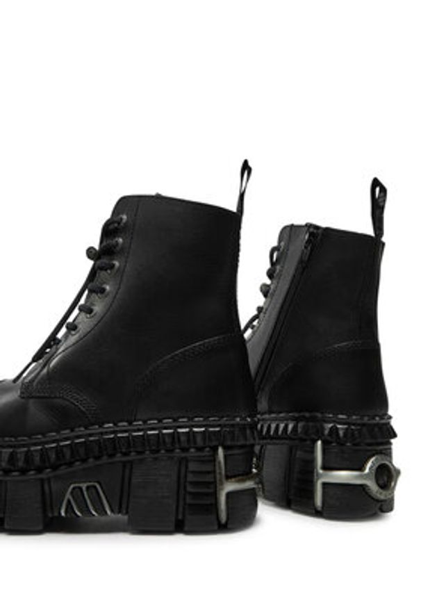 NEW ROCK Glany M-WALL083CCT-S9 Czarny. Kolor: czarny. Materiał: skóra. Styl: rockowy