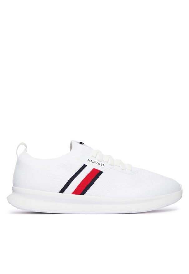 TOMMY HILFIGER - Tommy Hilfiger Sneakersy Lightweight Knitted Runner FM0FM05756 Biały. Kolor: biały. Materiał: materiał