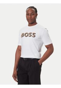 BOSS T-Shirt H-Thompson 656 50551902 Biały Regular Fit. Kolor: biały. Materiał: bawełna