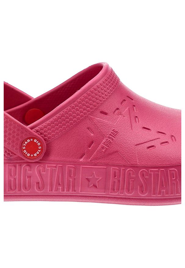 Big-Star - Różowe Klapki Big Star Wodoodporne Buty Damskie. Okazja: na plażę. Kolor: różowy. Wzór: aplikacja. Sezon: lato. Styl: sportowy, elegancki