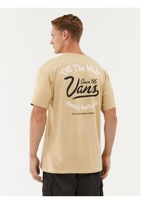 Vans T-Shirt Gas Station Logo Ss Tee VN0008FB Beżowy Classic Fit. Kolor: beżowy. Materiał: bawełna
