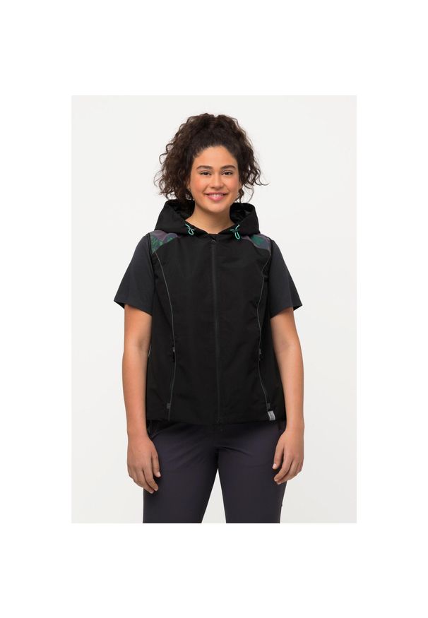 ULLA POPKEN - Damskie Kamizelka funkcyjna HYPRAR odblaski hydrofobowa. Kolekcja: plus size. Kolor: czarny. Materiał: poliester, materiał. Sport: turystyka piesza
