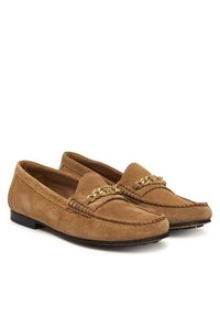TOMMY HILFIGER - Tommy Hilfiger Mokasyny Th Chain Suede Loafer FW0FW09327 Brązowy. Kolor: brązowy. Materiał: zamsz, skóra #5