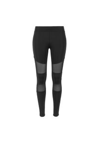 Urban Classics - Legginsy Damskie Tkanina Techniczna Siatkowe. Kolor: czarny. Materiał: tkanina. Sport: turystyka piesza