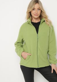 Born2be - Jasnozielony Klasyczny Polar ze Ściągaczami przy Rękawach Paradi. Okazja: na spacer, na co dzień. Kolor: zielony. Materiał: polar. Długość rękawa: długi rękaw. Długość: długie. Styl: klasyczny #7