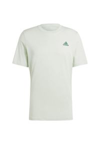 Adidas - Koszulka męska adidas Essentials Single Jersey Embroidered Small Logo Tee. Kolor: zielony. Materiał: jersey