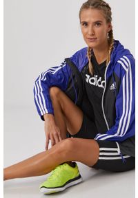 Adidas - adidas T-shirt GL0769 damski kolor czarny. Okazja: na co dzień. Kolor: czarny. Wzór: nadruk. Styl: casual