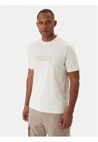 Napapijri T-Shirt S-Box Logo NP0A4IFL Écru Regular Fit. Kolor: kremowy. Materiał: bawełna #1