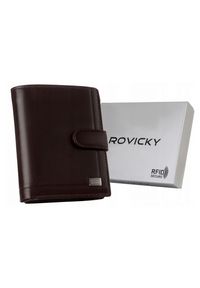ROVICKY - Portfel skórzany Rovicky PC-105L-BAR c. brązowy. Kolor: brązowy. Materiał: skóra