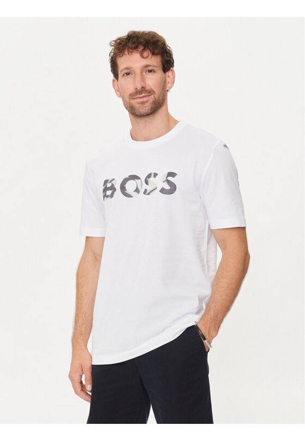 BOSS - Boss T-Shirt Thompson 15 50513382 Biały Regular Fit. Kolor: biały. Materiał: bawełna