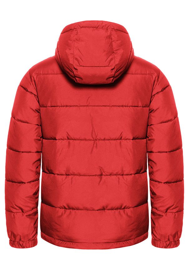 Lee - LEE PUFFER JACKET MĘSKA KURTKA ZIMOWA WARP RED L87XUMKG 112122977. Typ kołnierza: kaptur. Materiał: sztruks, puch, poliester, materiał. Długość rękawa: długi rękaw. Długość: długie. Sezon: zima. Styl: klasyczny