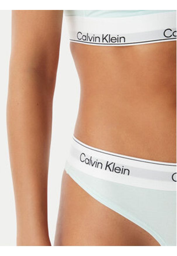 Calvin Klein Underwear Stringi LV00QF8518 Zielony jasny. Kolor: zielony. Materiał: bawełna