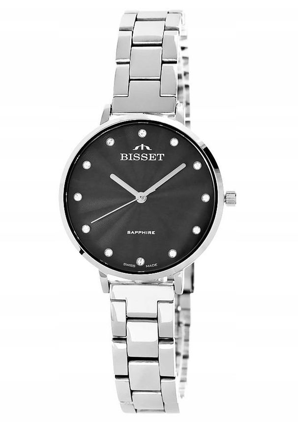 Zegarek Bisset ZEGAREK DAMSKI BISSET BSBF30 - SZAFIROWE SZKŁO + GRAWER. Kolor: niebieski