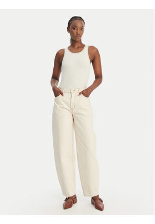 BOSS Top C_Eplie 50553479 Écru Slim Fit. Materiał: bawełna