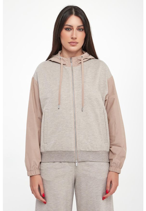 Bluza damska z kapturem PESERICO. Typ kołnierza: kaptur