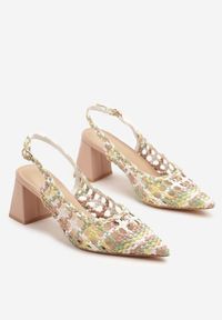 Born2be - Różowe Sandały Czółenka z Odkrytą Piętą i Szpiczastym Noskiem na Słupku Minesaja. Okazja: na co dzień. Nosek buta: szpiczasty. Zapięcie: pasek. Kolor: różowy. Obcas: na słupku. Styl: casual, klasyczny #5