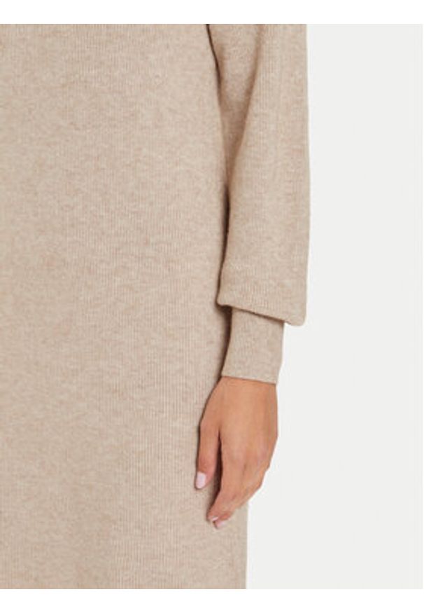 only - ONLY Sukienka dzianinowa Katia 15312844 Beżowy Regular Fit. Kolor: beżowy. Materiał: syntetyk