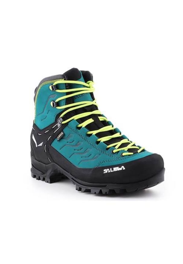 Buty trekkingowe damskie Salewa WS Rapace Gtx. Wysokość cholewki: za kostkę. Zapięcie: sznurówki. Kolor: wielokolorowy, niebieski, zielony. Materiał: materiał, syntetyk. Szerokość cholewki: normalna