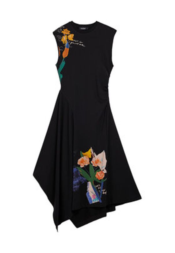 Desigual Sukienka codzienna Leyter 26SWVK50 Czarny Regular Fit. Okazja: na co dzień. Kolor: czarny. Materiał: bawełna. Typ sukienki: proste. Styl: casual