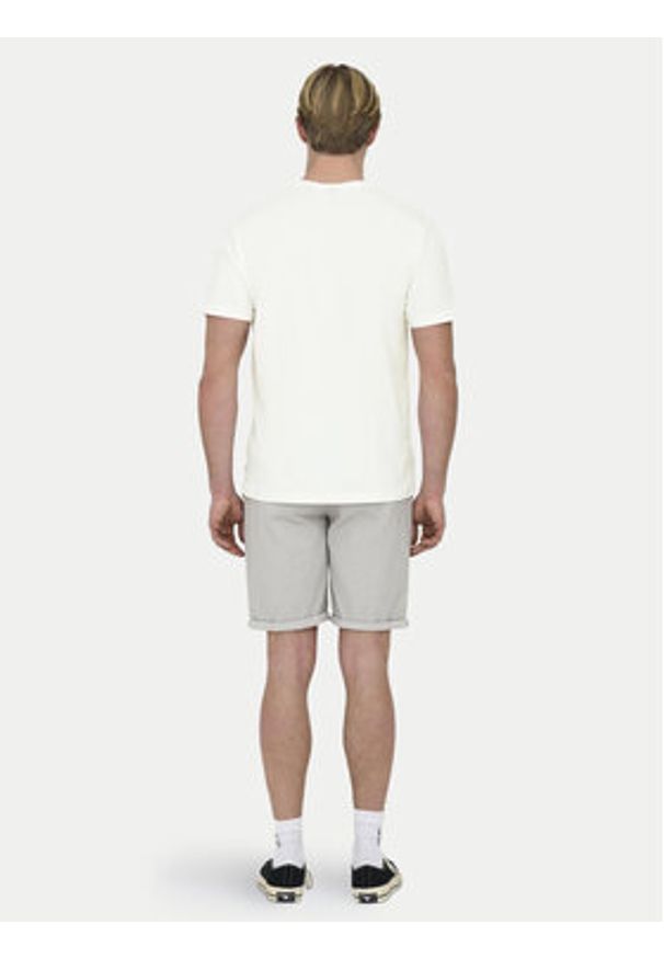 Only & Sons T-Shirt Kolton 22028735 Biały Regular Fit. Kolor: biały. Materiał: bawełna