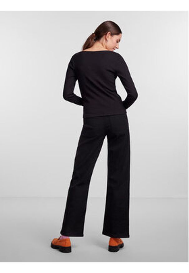 Pieces Bluzka 17135564 Czarny Slim Fit. Kolor: czarny. Materiał: bawełna