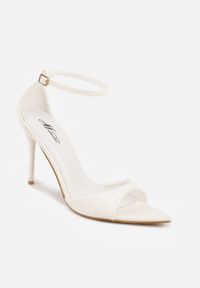 Renee - Białe Eleganckie Sandały w Szpic na Szpilce ze Sprzączką Murierah. Okazja: na imprezę, na co dzień. Zapięcie: sprzączka. Kolor: biały. Materiał: jeans. Obcas: na szpilce. Styl: elegancki #7