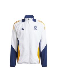 Adidas - Bluza dresowa Prematch Real Madrid 2024/25. Kolor: biały. Materiał: dresówka. Sport: piłka nożna #1