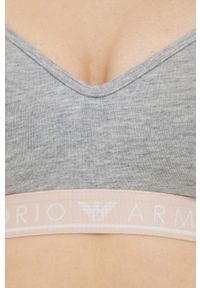 Emporio Armani Underwear biustonosz kolor szary gładki. Kolor: szary. Rodzaj stanika: wyciągane miseczki, odpinane ramiączka. Wzór: gładki #5