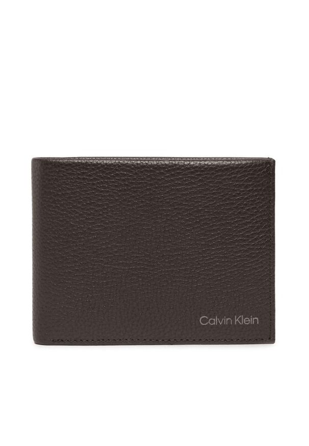 Calvin Klein Duży Portfel Męski Warmt Bifold 5Cc W/Coin L K50K507896 Brązowy. Kolor: brązowy. Materiał: skóra