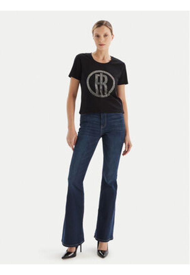 Fracomina T-Shirt FP25WT3004J40108 Czarny Regular Fit. Kolor: czarny. Materiał: bawełna