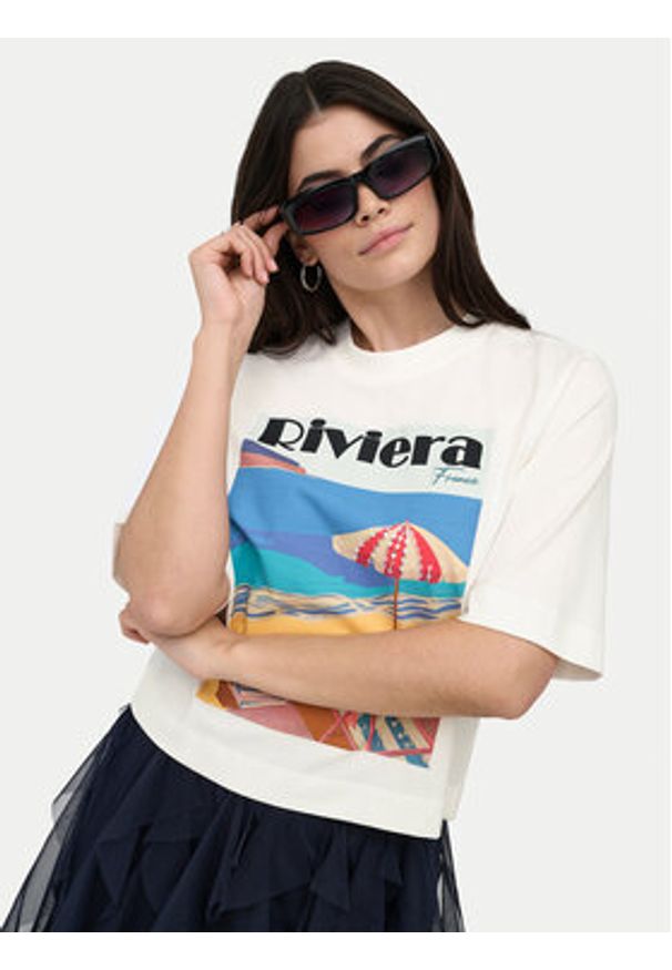 only - ONLY T-Shirt Vega 15375753 Biały Regular Fit. Kolor: biały. Materiał: bawełna