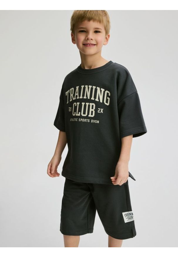 Reserved - Bawełniany komplet - ciemnoszary. Kolor: szary. Materiał: bawełna