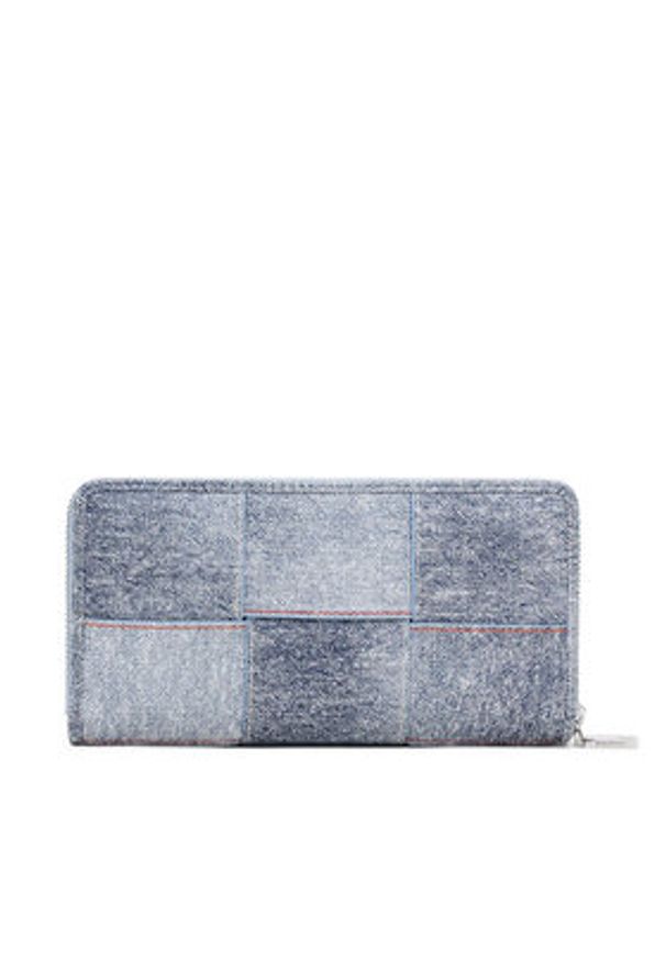 Desigual Duży Portfel Damski 25SAYP49 Szary. Kolor: szary. Materiał: skóra
