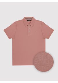 Pako Lorente - PAKO LORENTE - Różowy t-shirt polo na trzy guziczki. Okazja: na co dzień. Typ kołnierza: polo. Kolor: czerwony, oliwkowy, różowy. Materiał: poliester, bawełna. Sezon: jesień. Styl: casual #5