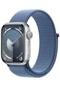 APPLE - Smartwatch Apple Watch 9 GPS 41mm aluminium Srebrny | Zimowy Błękit opaska sportowa. Rodzaj zegarka: smartwatch. Kolor: srebrny. Materiał: materiał. Styl: sportowy #1