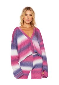 BEACH RIOT CALIFORNIA - Różowy sweter Judith. Kolor: wielokolorowy, fioletowy, różowy. Materiał: materiał. Długość rękawa: długi rękaw. Długość: długie