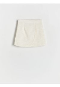 Reserved - Tweedowa spódnica - złamana biel. Materiał: tkanina. Długość: mini #1