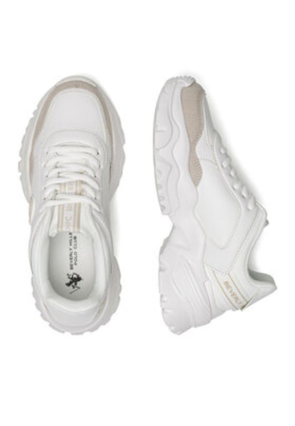 Beverly Hills Polo Club Sneakersy WFA3160-1 Biały. Kolor: biały. Materiał: skóra