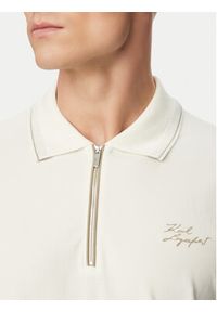 Karl Lagerfeld - KARL LAGERFELD Polo 745021 562221 Kremowy Regular Fit. Typ kołnierza: polo. Kolor: kremowy. Materiał: bawełna #5