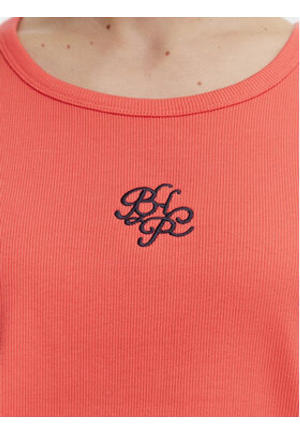 Beverly Hills Polo Club Top P-SS26W-TK550000 Koralowy Regular Fit. Typ kołnierza: polo. Kolor: pomarańczowy. Materiał: bawełna
