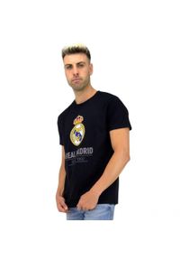 Real Madrid - T-shirt piłkarski męski Real Madryt cotton tee czarny. Kolor: czarny. Sport: piłka nożna