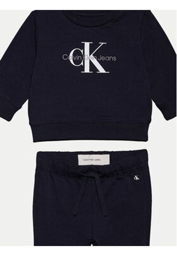 Calvin Klein Jeans Dres Monogram IN0IN00017 Niebieski Regular Fit. Kolor: niebieski. Materiał: bawełna