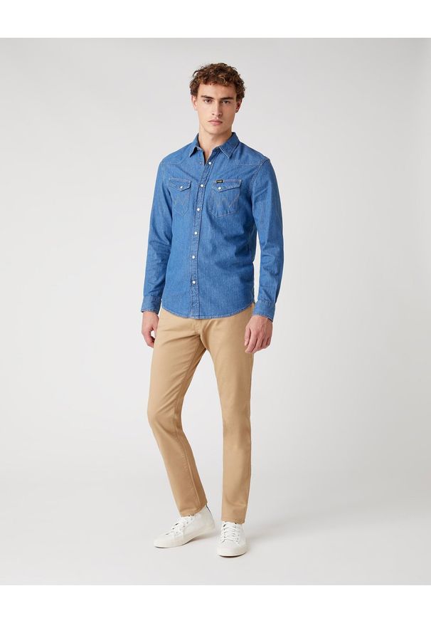 Wrangler - KOSZULA MĘSKA WRANGLER LS WESTERN SHIRT MID STONE W5F25K14V 112130117