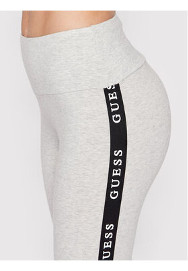 Guess Legginsy V2YB14 KABR0 Szary Slim Fit. Kolor: szary. Materiał: syntetyk, bawełna