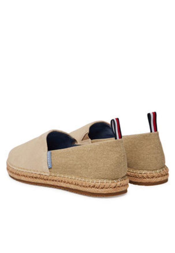 TOMMY HILFIGER - Tommy Hilfiger Espadryle Hilfiger Flex Mix Espadrille FM0FM05497 Beżowy. Kolor: beżowy. Materiał: skóra, zamsz