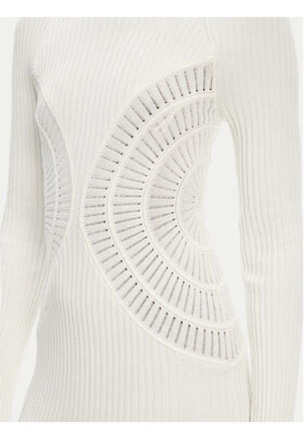 Pinko - PINKO Sukienka dzianinowa Vettore Abito 104631 A2E6 Z09 Écru Slim Fit. Materiał: syntetyk