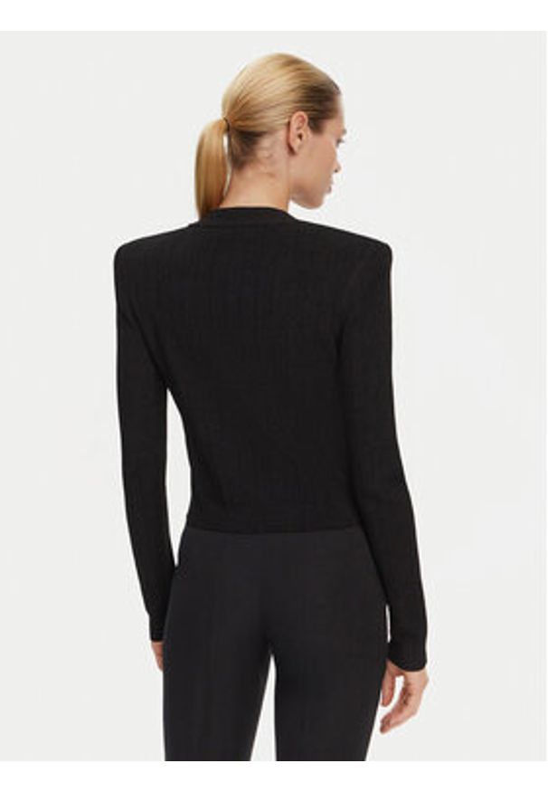 Balmain Kardigan DF1KL007KB07 Czarny Regular Fit. Kolor: czarny. Materiał: wiskoza