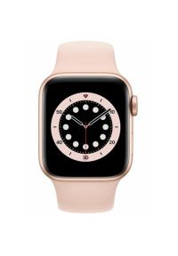 APPLE Watch 6 Cellular 40mm (Złoty z opaską sportową w kolorze różowym). Rodzaj zegarka: smartwatch. Kolor: złoty, wielokolorowy, różowy. Materiał: poliester, nylon, guma, materiał. Styl: sportowy #2