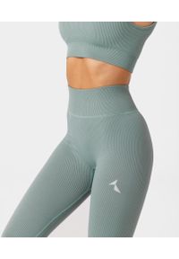 Legginsy fitness damskie Carpatree Rib bezszwowe. Kolor: zielony. Sport: fitness