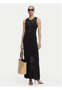 LOLA CASADEMUNT Sukienka dzianinowa MS2616001 Czarny Slim Fit. Kolor: czarny. Materiał: syntetyk #5